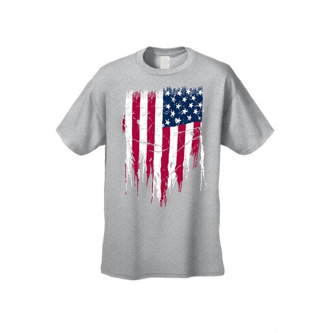 MEN'S PATRIOTIC T-SHIRT Painted USA AMERICAN FLAG RED WHITE BLUE PRIDE S-5XL TEE